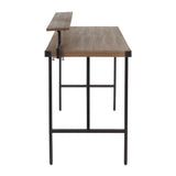 Gia Industrial Counter Table in Black Metal and Brown Wood-Pressed Grain Bamboo by LumiSource B202P223310