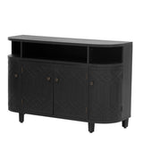 U_Style Curved Design Storage Cabinet made of Fraxinus Mandschuric Solid Wood Veneer, Featuring Four N711P247437B