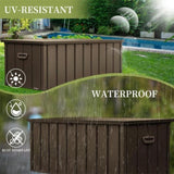 100 Gallon Outdoor Storage Deck Box Waterproof, Large Patio Storage Bin for Outside Cushions, Throw W1859P168258