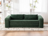 71" 2-in-1 Pull Out Foldable Loveseat Sofa Bed with Armrest & Backrest Pillows, Convertible Chenille W3118P388901
