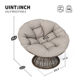 41.5" Ergonomic Wicker Papasan Chair with Cloud Thick Density Fabric Cushion,3-proof Cover,High N723P212569A