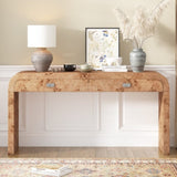 U_STYLE Modern Entryway Table with Burl Wood Veneer,Suitable for Entryway, Hallway, Living Room, N711P216235D