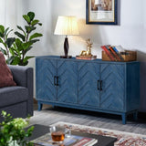 Stronger Vintage Style Buffet Cabinet, Lacquered Accent Storage 4 Door Wooden W1445121942