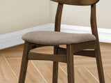 Dining Chair, 32" Height, Set Of 2, Side, Upholstered, Kitchen, Dining Room, Dark Walnut, Beige B2710P287012