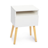 2-piece modern bedside table, bedroom coffee table with drawers, shelves, living room bedside W2181P149701