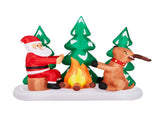 9FT Lighted Christmas Inflatable Decoration, Inflatable Santa and Reindeer Around Campfire, Funny 05216727