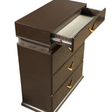 Modern Style 4-Drawer Chest Made with Wood in Brown B009P155283