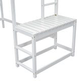 ZNTS Twin Size High Loft Bed with Ladder landing Platform, Ladders, Guardrails,White W504119725