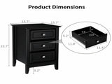 () 3-Drawer Nightstand with Square Handles Painted MDF Drawer Dresser 36491469
