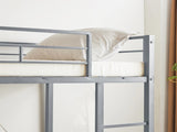 Twin Size Metal Loft Bed with Desk and Storage Shelves, 2 Built-in Ladders & Guardrails, Loft Bed 37145226