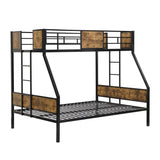 Twin Over FULL Metal Bunk Bed with 2 - Side Ladder and Full-Length Guardrail, No Box Spring Needed, W2297P217826