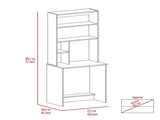 Black Wengue 4-Shelf Computer Desk with Hutch B06280409