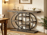 Industrial Sofa Table 39.4" Console Table with Storage Shelves Rustic Oak Finish for Living Room 44555541