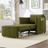Upholstered Convertible Sleeper Sofa, 31.5" Pull Out Sofa Bed with 5-Position Adjustable Backrest, N719P272689F