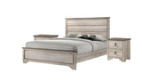 1pc Cottage Style Distressed 2 Drawer Nightstand Driftwood Finish Contrasting Weathered Brown Top B2741P353777