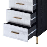 Black and Silver 4-drawer Jewelry Armoire with Lift-top B062P181349