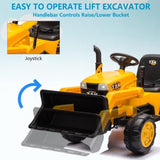 ZNTS 12V Kids Ride on Tractor Electric Excavator Battery Powered Motorized Car for Kids Ages 3-6, with W1811P154760