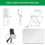 ZNTS 6pcs Injection Molding Classic Garden Plastic Folding Chair White 44606699