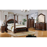 ZNTS Formal Traditional 1pc Nightstand Only Brown Cherry Solid wood 3-Drawers Intricate Accents Glides B011139600