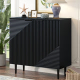 Mirod Modern Minimalist Side Cabinet with Adjustable Shelves ,Stylish Geometric Door Design,Ample N760P221050B
