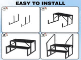 2 Step Ladder with Handrail, Swimming Pool Ladder Above Ground, 660 lb Load Capacity RV Steps with 92093589
