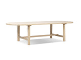 Milo 85" 8-Seat Oval Reclaimed Wood Dining Table, Light Natural Cerused Reclaimed Pine Wood B2719P485498