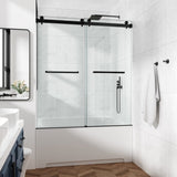 60*76" Frameless Double Sliding Shower Door, Double Shower Door, 3/8 SGCC Tempered Glass, 72537854