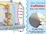 55-inch Trampoline for Kids Indoor & Outdoor Small Toddler Trampoline with Basketball Hoop W1163P264321