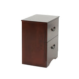 2 Drawers Pine Wood Nightstand, Cherry B016P257268