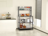 5-Tier Bakers Rack with 10 S-Shaped Hooks, Industrial Microwave Oven Stand, Free Standing 01971249