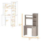 Rumford Computer Desk with Hutch and 3-Tier Storage Shelves B128P148803