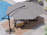 10ft Umbrella Hanging Offset Market Outdoor Sun Shade For Deck Poolside Easy Tilt Cross Base 96791939