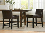 Set of 2 26" Portman Bonded Leather Counter Height Barstool, Brown WF530923BRN