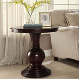 ZNTS Espresso Accent Table with Pedestal Base B062P189135