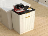 10-Gallon Woodgrain Tilt-Out Trash Can Cabinet Wooden Garbage Recycling Cabinet with Wave-Textured 33328010