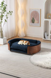 Scandinavian style Elevated Dog Bed Pet Sofa With Solid Wood legs and Walnut Bent Wood Back, W794125959