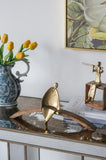 47x15.5x31" Rectangular Console Table with Elegant Floral Design and Mirrored Silver Finish W2078P248216
