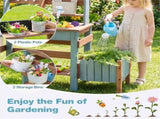 Kids Wooden Mud Kitchen Outdoor Play Set with Running Water Faucet, 15 Pcs Accessories Fir Wood 84711528