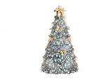 7 FT Snow Flocked Pre-lit Artificial Pop Up Christmas Tree with 170 Warm Lights and Golden Ornaments 44029912