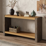 Mirod Vintage Industrial Console Table with Dovetail Joinery and Distressed Wood Veneer Finish N760P281375D