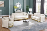 Round Ottoman Set with Storage, 2 in 1 combination, Round Coffee Table, Square Foot Rest W142065119