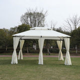 13x10 Outdoor Patio Gazebo Canopy Tent With Ventilated Double Roof And Mosquito net W419P282064