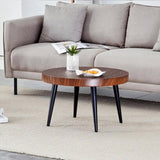 Modern Round Coffee Table - Annular Texture, Durable and Robust With a Diameter of 23.6 W2920P226079