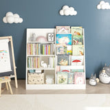 Kids Bookshelf and Toy Storage Organizer, Multifunctional 4 Tier Wooden Kids Book Shelf with W808P200979