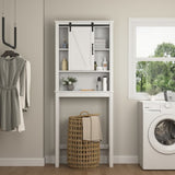 ZNTS Over-the-Toilet Storage Cabinet, Space-Saving Bathroom Cabinet, with Adjustable Shelves and A Barn W40935622