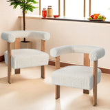 Mid-Century Modern Barrel Accent Chair, Upholstered Kitchen & Dining Room Chairs with Arms, Teddy N765P183819W