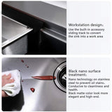 Workstation 33-inch Drop-In Kitchen Sink R10 Radius Stainless Steel Kitchen Sink Single Bowl with JYSB322MB