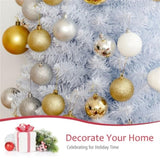 7 Feet White Artificial Christmas Pencil Tree with Folding Metal Stand 87508550