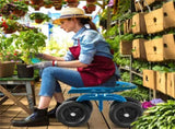 360&deg Garden Rolling Workseat with Swivel Seat and Adjustable Height-Blue 71600840