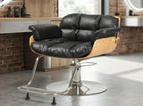 Black Barber Salon & Spa Chair for Hair Stylist with Hydraulic Pump Wooden Beauty Styling Chair for T6686P605582